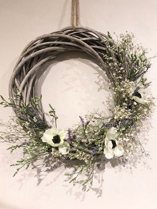 Anemone & Sea Lavender Wreath